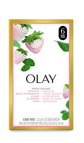 Olay Fresh Outlast Beauty Bar Cooling White Strawberry and Mint 6 Soap Bars
