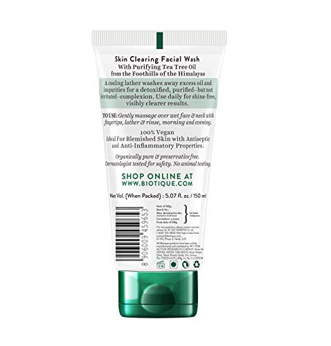 Biotique Tea Tree Skin Clearing Facial Wash Normal to Oily Skin Face Wash 150ml