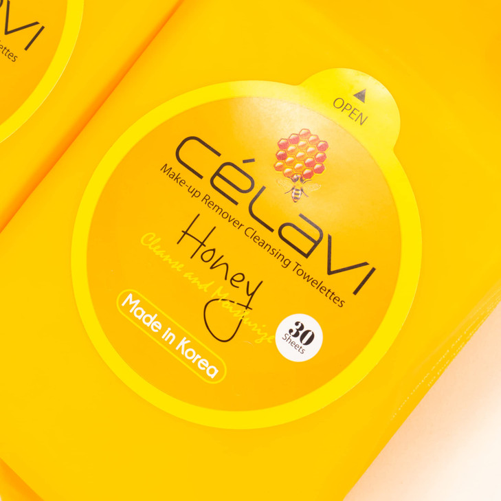 Celavi Makeup Remover Cleansing Wipes Removing Towelettes 2 Packs 60 Sheets Honey