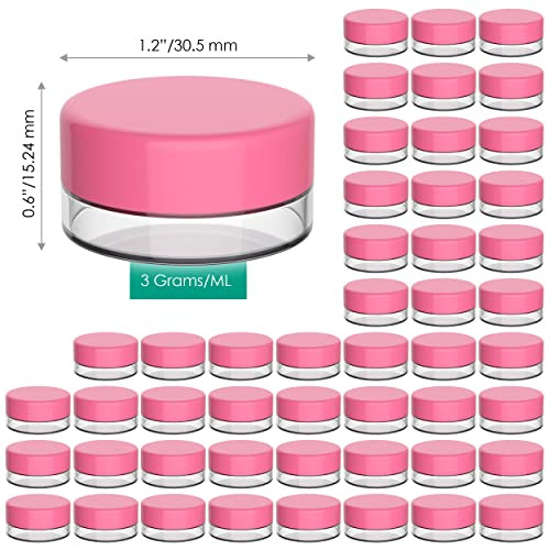 Houseables Sample Containers Lip Balm Containers Sample Jars Mini Jars with Lids Small Empty Makeup Powder Gloss Cosmeti