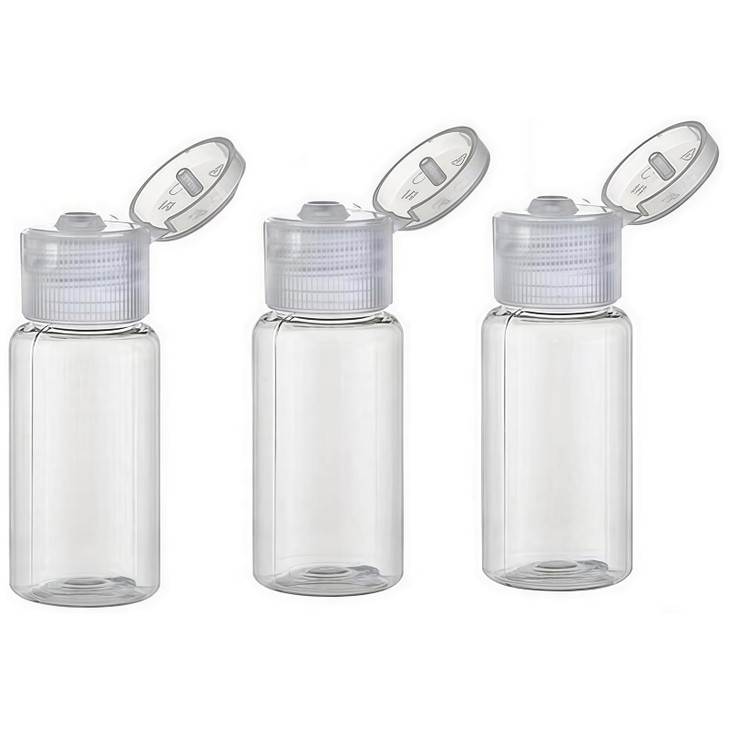24PCS 15ml 05oz Empty Clear Plastic Flip Cap Cosmetic Dispenser Bottle Container Vial Pot For Shampoo Lotions Emollient
