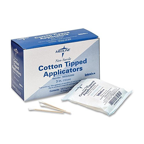 Medline CottonTipped Wood Applicator NonSterile 3 Inches Pack of 100