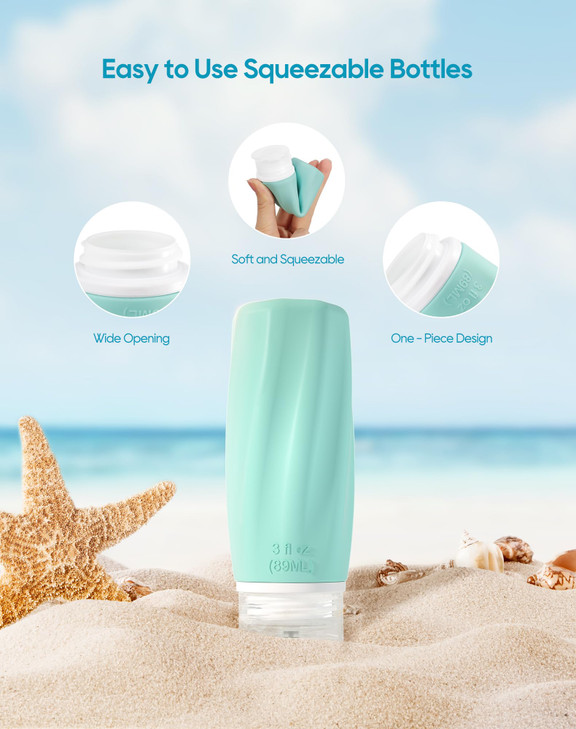Morfone Travel Bottles for Toiletries 3oz TSA Approved Travel Size Containers Leak Proof Squeezable Travel Accessories R