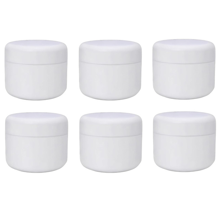 ericotry 6PCS White Plastic Jar with Dome Lid 8 Oz 250g Refillable Makeup Cosmetic Jars Empty Face Cream Lotion Storage
