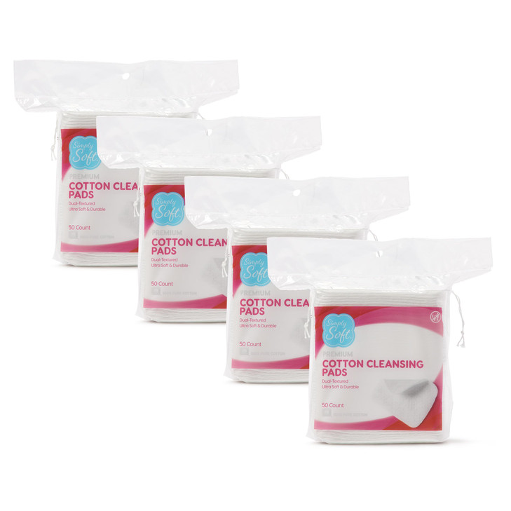 Simply Soft Premium Jumbo Cotton Cleansing Pads 100 Pure Cotton Large 35 x 45 Cotton Pads 200 Count