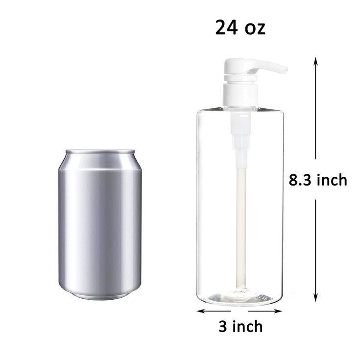 Youngever 4 Pack Pump Bottles for Shampoo 24 Ounce Empty Shampoo Pump Bottles Plastic Cylinder with LockdownLeak ProofPu
