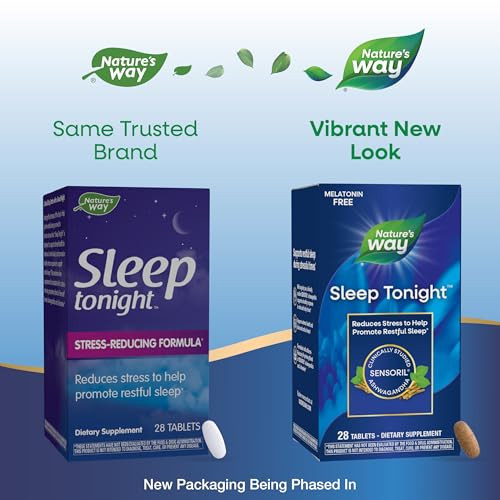 Natures Way Sleep Tonight StressReducing Formula to Promote Restful Nights Melatonin Free Sleep Support with Ashwagandha