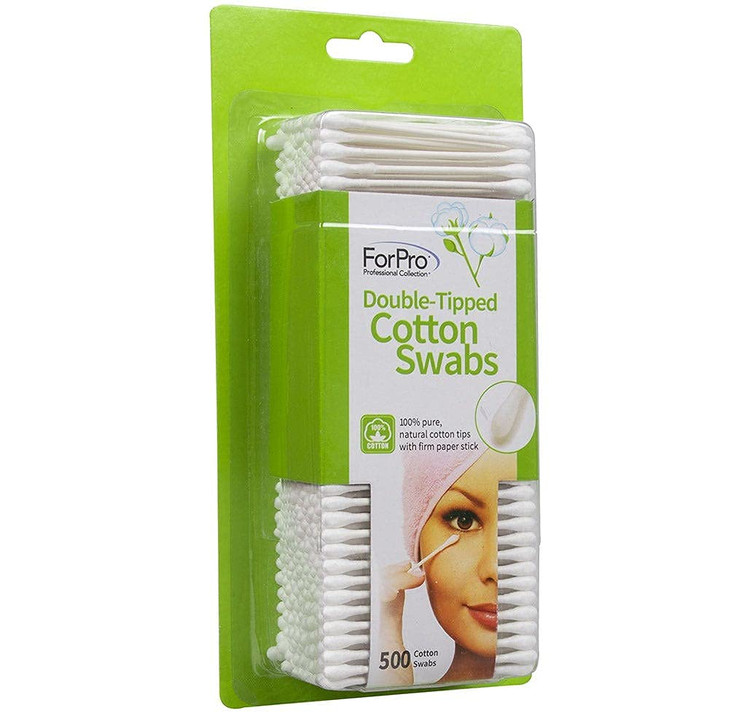 ForPro DoubleTipped Cotton Swabs 100 LintFree Biodegradable Cotton for Sensitive Skin 500Count Pack of 4