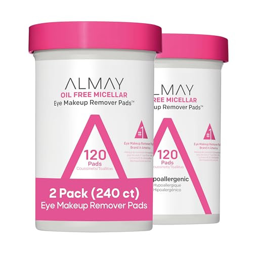 Almay Makeup Remover Pads Micellar Gentle Hypoallergenic FragranceFree Dermatologist Ophthalmologist Tested 2 pack