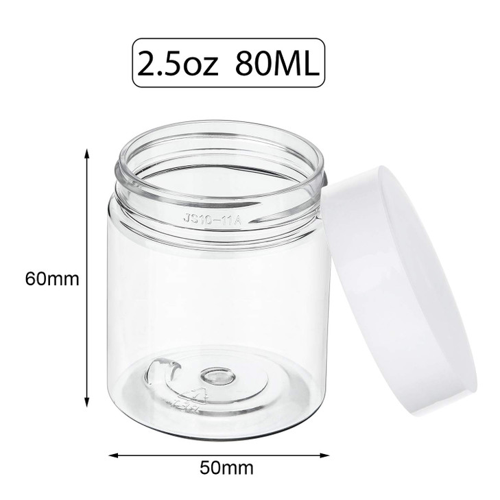 SATINIOR 36 Pieces 25 oz Plastic Jars with Lids Wide Mouth Airtight Reusable Container Acrylic Cosmetic Small Jars for L