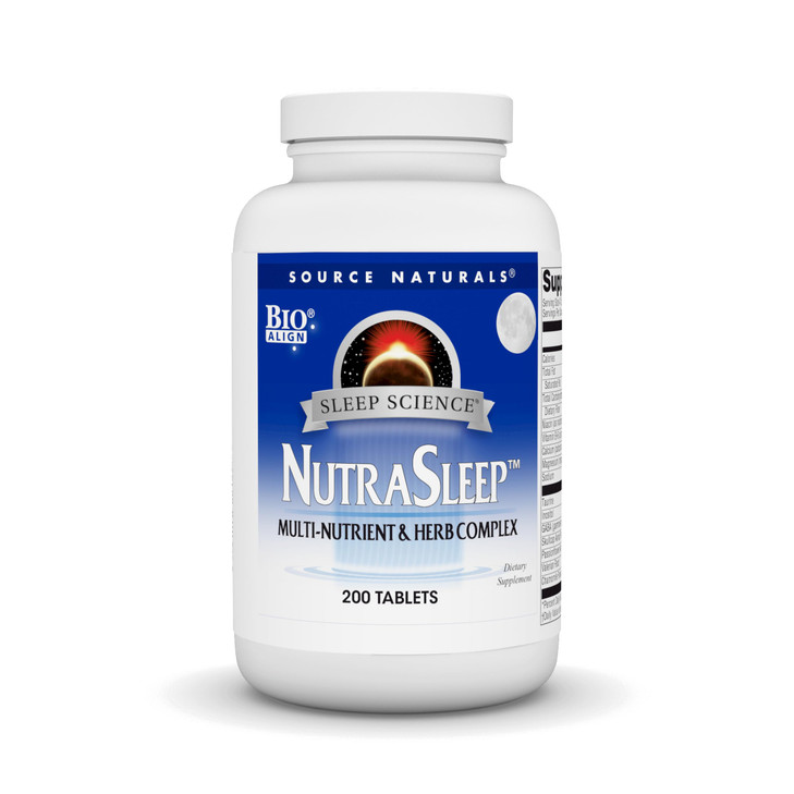 Source Naturals NutraSleep MelatoninFree MultiNutrient Herb Complex Vegetarian Formula for Relaxation Support 200 Tablet
