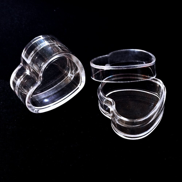 Healthcom 100Pcs 4ml Empty Plastic Cosmetic New Clear Refillable Plastic Heart Shape Pot Jars Bottles Make up Cosmetic C