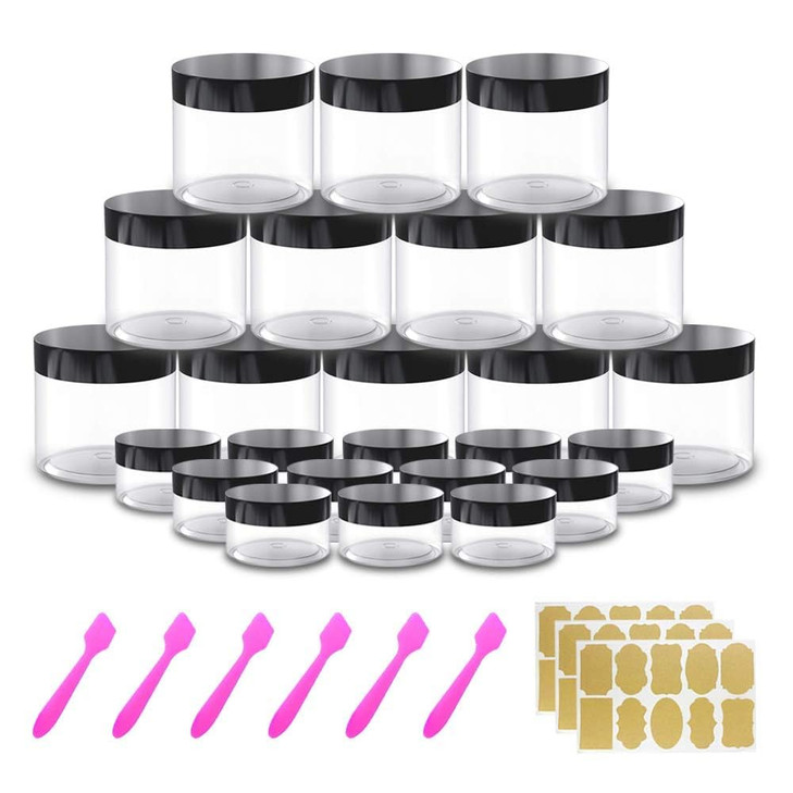 12 Pack 4 oz Small Plastic Containers with Lids12 Pack 20g20ml Cosmetic Sample Jar for Lip Scrub Body Butters Cream Slim