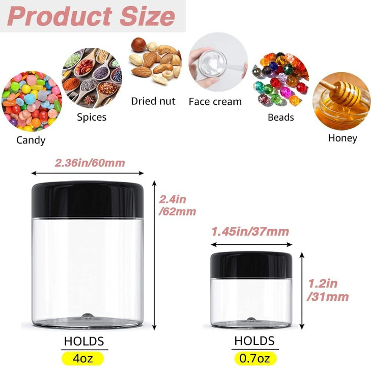 12 Pack 4 oz Small Plastic Containers with Lids12 Pack 20g20ml Cosmetic Sample Jar for Lip Scrub Body Butters Cream Slim