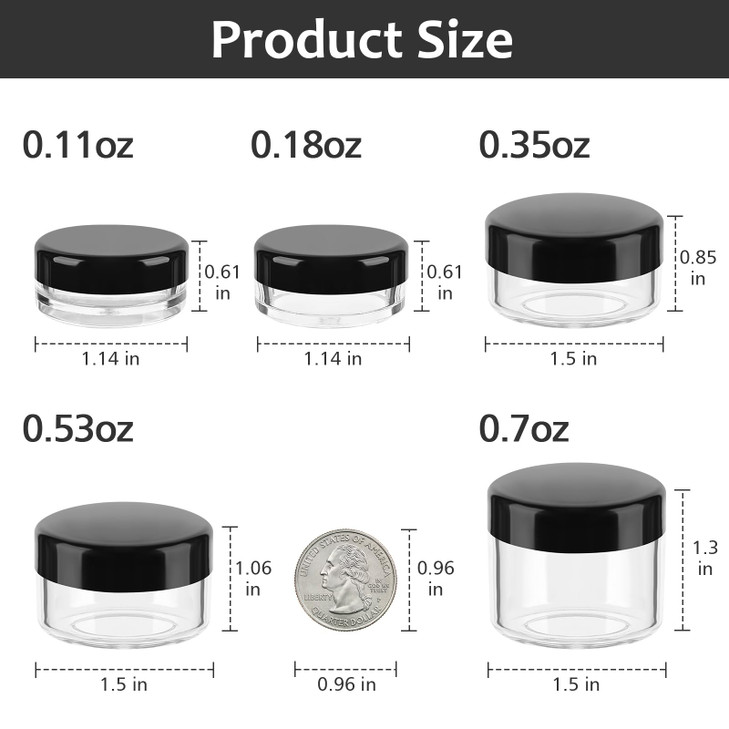 Accmor 10 Pieces Makeup Travel Containers with Lids 01101803505307 OZ Size Cosmetic Jars with 5 Pieces Mini Spatulas for