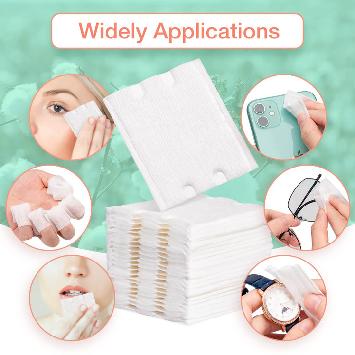 444PCS Square Cotton Pads for Face Ultra Soft LintFree Textured Facial Eye Makeup Remover Pads Face Pads Cleansing Cotto