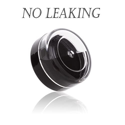 ZEJIA 10pcs Small Travel Containers Black Sample Jars with Screw Lids 5 Size 35101520 Gram 12pcs Labels and 2pcs Mini Di