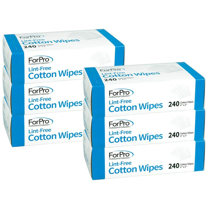 ForPro Professional Collection LintFree Cotton Wipes 100 Pure Cotton Gauze 2 x 2 White 240Count Pack of 6