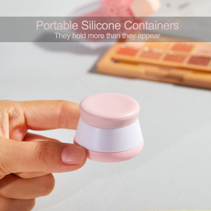 INSFIT Travel Containers for Toiletries TSA Approved Silicone Cream Jars with Lids BPA Free Travel Size Toiletries Leakp