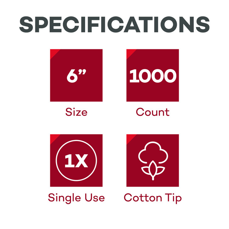 Dealmed 6 CottonTipped Wood Applicators 1000 NonSterile CottonTipped Applicators 100 Applicators Per Pouch Ideal for App