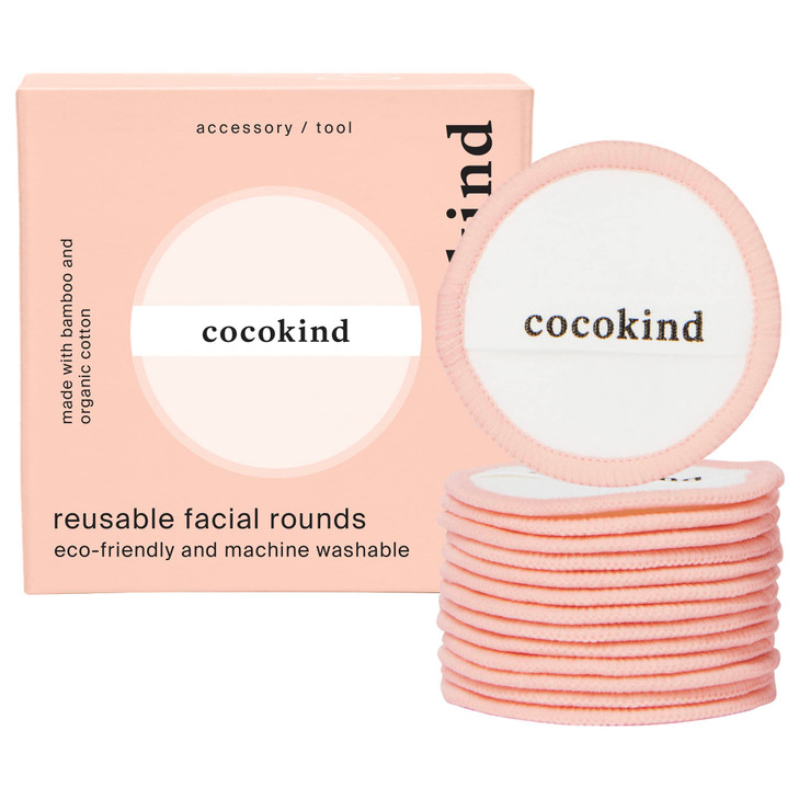 Cocokind Reusable Facial Rounds Reusable Makeup Remover Pads Made with Bamboo and Cotton Washable Makeup Cotton Rounds w