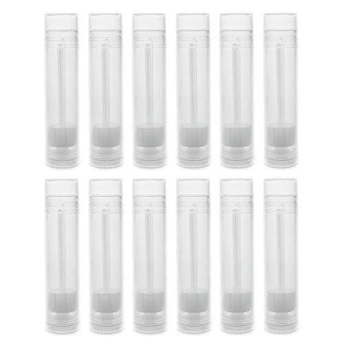 Super Z Outlet Clear Empty 316 Oz 55ml Plastic Container Twist Tubes for Homemade Lip Balms Cosmetic Gifts Pack Of 12