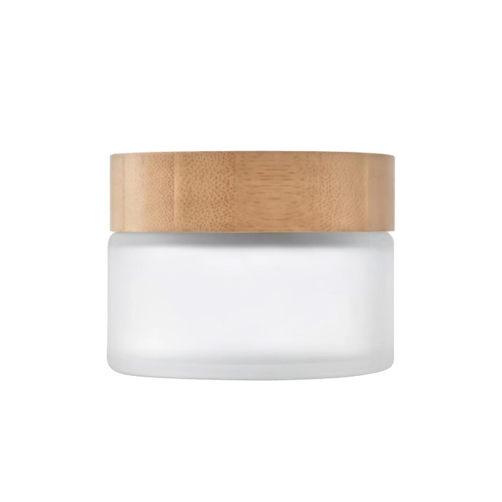 100g 100ml 34oz Environmental Bamboo Lid Frosted Glass Bottle Cream Jars Empty Cosmetic Lotion Container with PP Liner