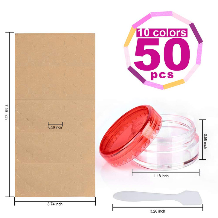 HNYYZL Sample Container50 Pack Empty Cosmetic Containers Plastic Travel Pot Jar for Liquid Lotion Cream Sample Makeup St