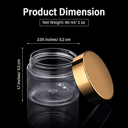 Patelai 16 Pack 2 oz Empty Slime Container Jars with Lids Round Clear Plastic Jars Wide Mouth Refillable Storage Organiz