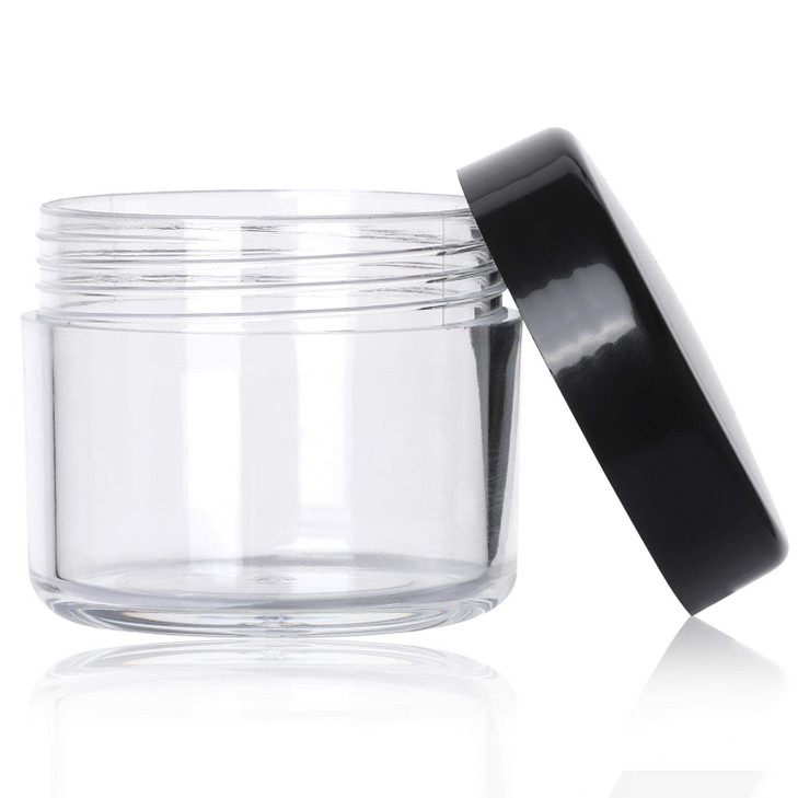 100 Count Refillable Cosmetic Containers with Lids 20 Grams Black Makeup Sample Jars for Beauty Products Black