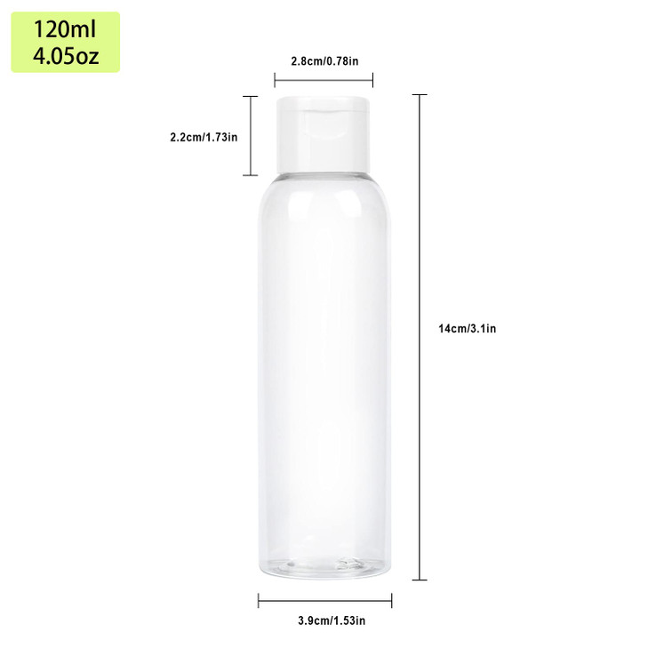 Trendbox 120ml4oz Clear Plastic Empty Bottles with Flip Cap BPAFree Travel Containers for Shampoo Lotions Liquid Body So