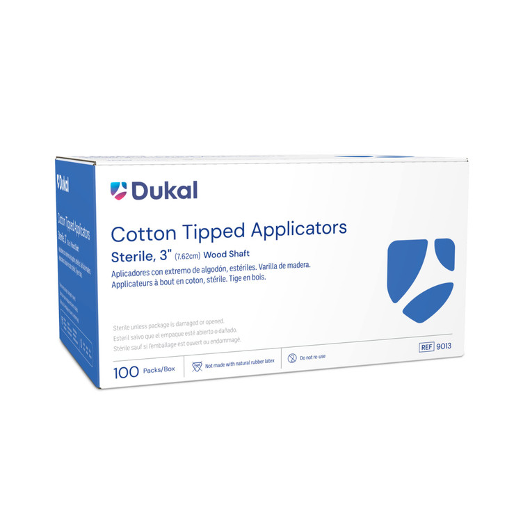 Dukal Cotton Tipped Applicators 3 Pack of 200 Swabsticks Wood Shaft 100 Cotton Tip Sterile Swabsticks for Medical Applic