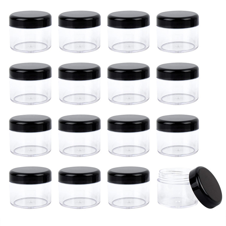 AUEAR 20 Pack Round Pot Jars Plastic Cosmetic Containers with Lid for Liquid Creams Sample Lotion Ointments Samples Smal