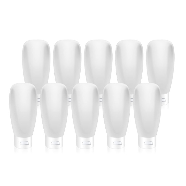 10 Pack 60ml2oz Plastic Squeeze Tubes Travel Bottles Refillable Translucent Frosted Soft Cosmetic Container with Flip Co