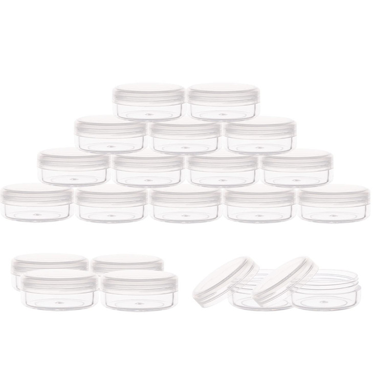 ZEJIA 10 Gram Sample Containers 20 Count Cosmetic Containers with Lids Refillable Empty Sample Jars Small Plastic Contai