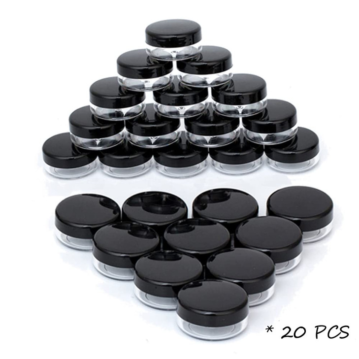ZEJIA 10 Gram Sample Containers 20 Count Cosmetic Containers with Lids Refillable Empty Sample Jars Small Plastic Contai