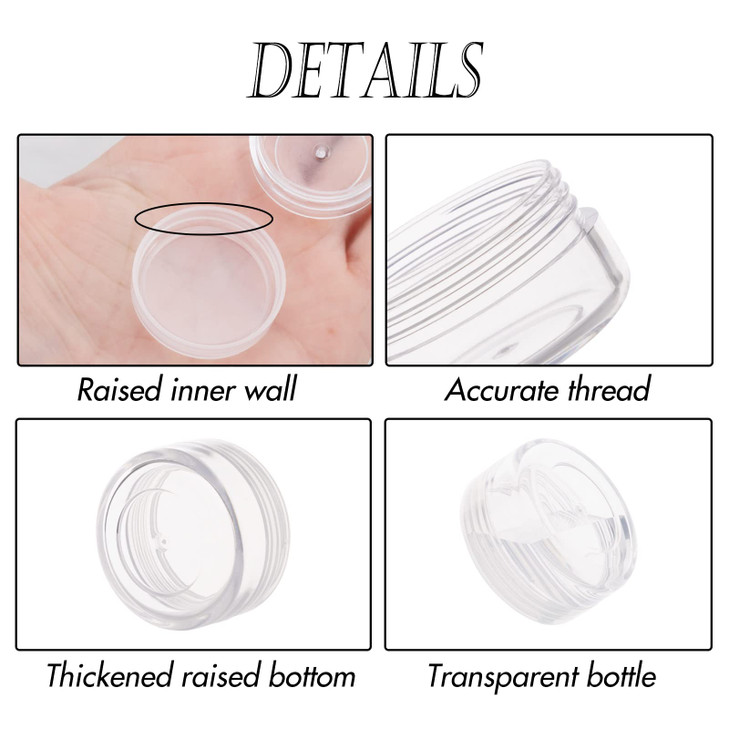 ZEJIA 3 Gram Sample Containers with Lids 100 Count Tiny Sample Jars 3ML Makeup Cosmetic Containers for Lip Balms Lotion