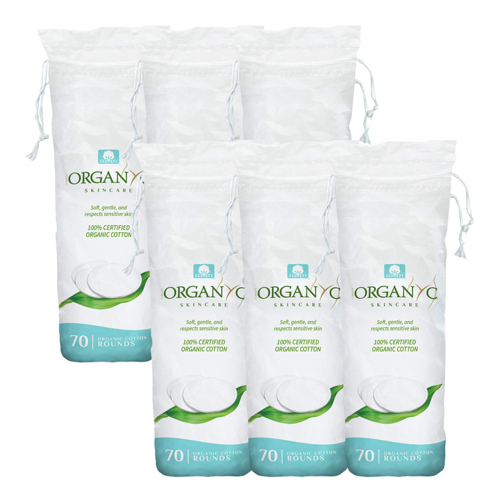 Organyc 100 Certified Organic Cotton Rounds Biodegradable Cotton Chemical Free for Sensitive Skin 420 Count Daily Cosmet