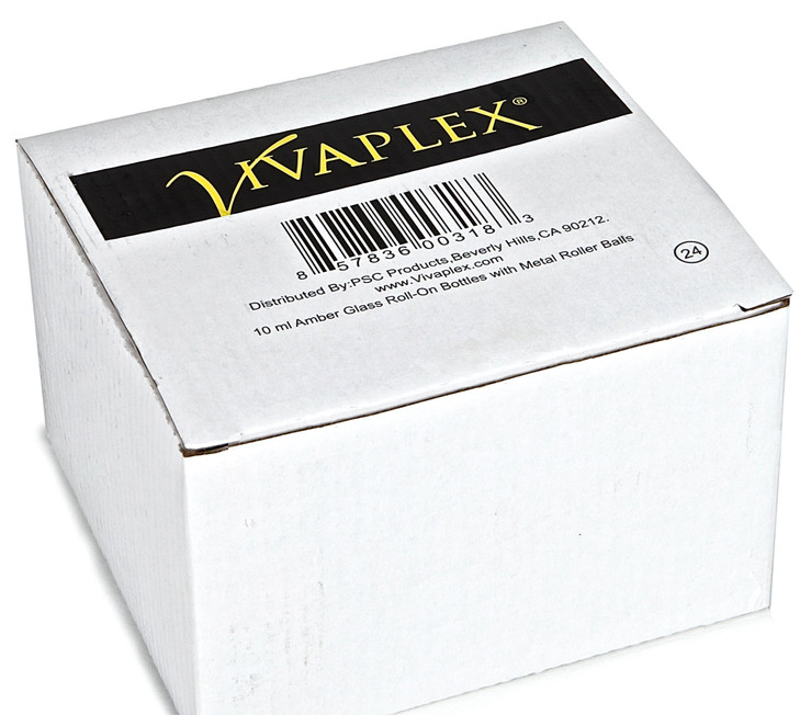 Vivaplex 24 Amber 10 ml Glass Rollon Bottles with Stainless Steel Roller Balls 33 ml Droppers included