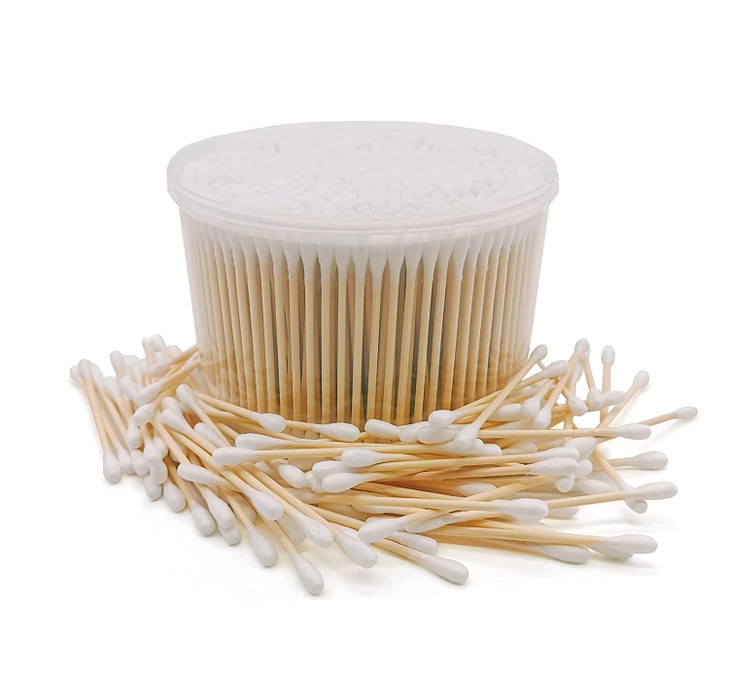 1500pcs Natural Bamboo Cotton BudsOrganic Biodegradable Cotton Swabs