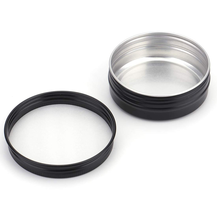 Foraineam 60 Pack 2 oz Round Lip Balm Tin Cans Cosmetic Sample Containers with Screw Lid Aluminum Empty Tins for Salve P