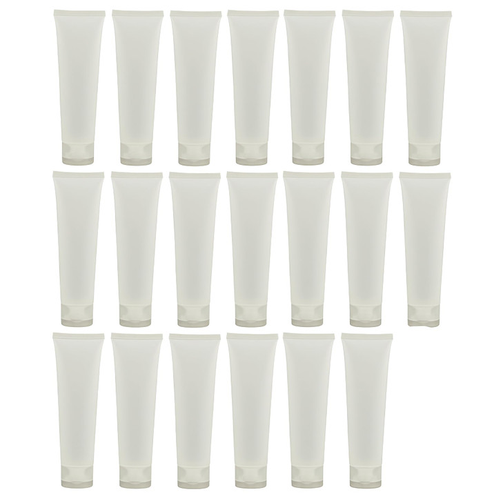 UPSTORE 20PCS Emply Plastic Cosmetic Soft Tube Vial Bottles with Flip Cover Makeup Travel Sample Packing Storage Holder