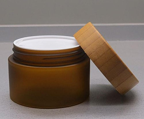 erioctry 150ML 5oz Empty Amber PET Plastic Cosmetic Container Case with Natural Bamboo Cap Cream Lotion Box Ointments Bo