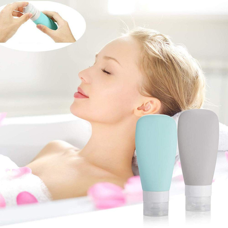 Vonpri Silicone Travel Bottles Leak Proof Squeezable Refillable Travel Accessories Toiletries Containers Travel Size Cos