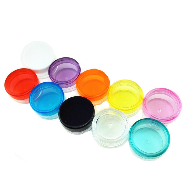 yueton10 Empty Clear Boday Multi Color Top Lid Plastic Sample Containers 5 Gram Size Cosmetic Containers Pot Jars Eyshad