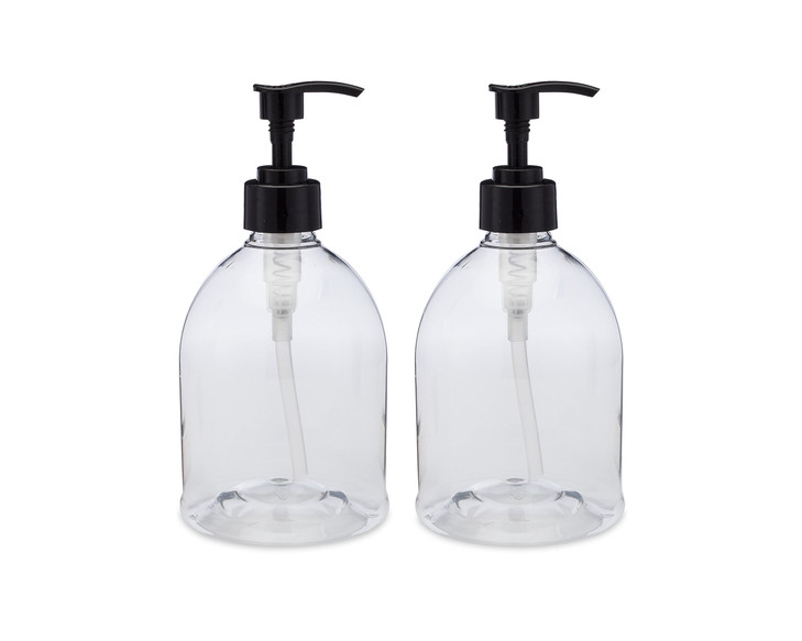 2 Pack Earths Essentials Versatile 16 Ounce Refillable Designer Pump Bottles Excellent Liquid Hand Soap Homemade Lotion