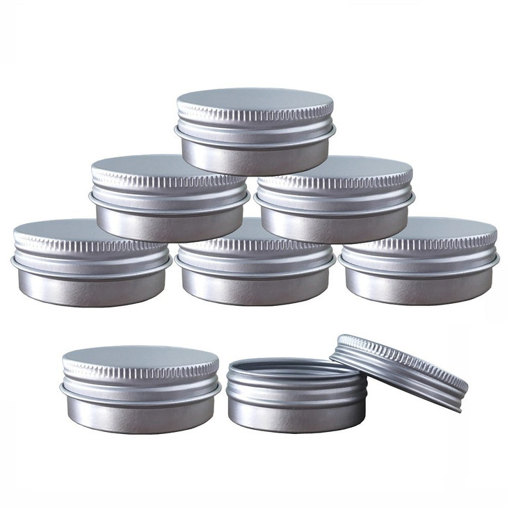 Aluminum Tin Jars Cosmetic Sample Metal Tins Empty Container Bulk Round Pot Screw Cap Lid Small Ounce for Candle Lip Bal