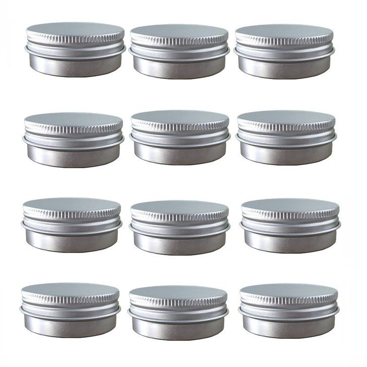 Screw Top Aluminum Tin Jars Cosmetic Sample Metal Containers Round Pot for Candle Lip Balm Salve Make Up Eye Shadow Powd