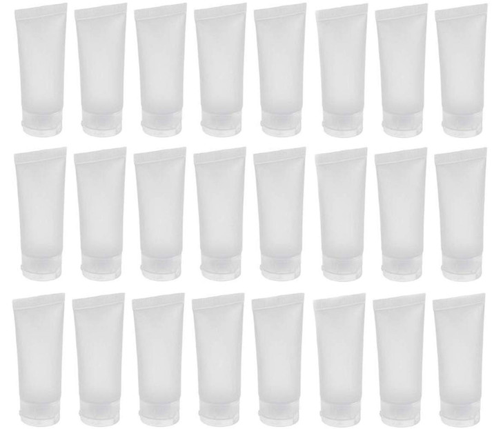 ericotry 24Pcs 30ml 1oz Empty Translucent Plastic Cosmetic Lotion Tubes Bottles Shampoo Facial Cleaning Bottles Makeup S