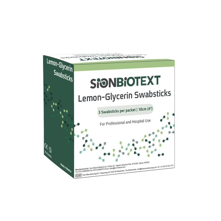 SION BIOTEXT LemonGlycerin Swabsticks Gently Soothes Minor Soreness Mouth Irritation Refreshes Dry Mouth Moistened Swabs